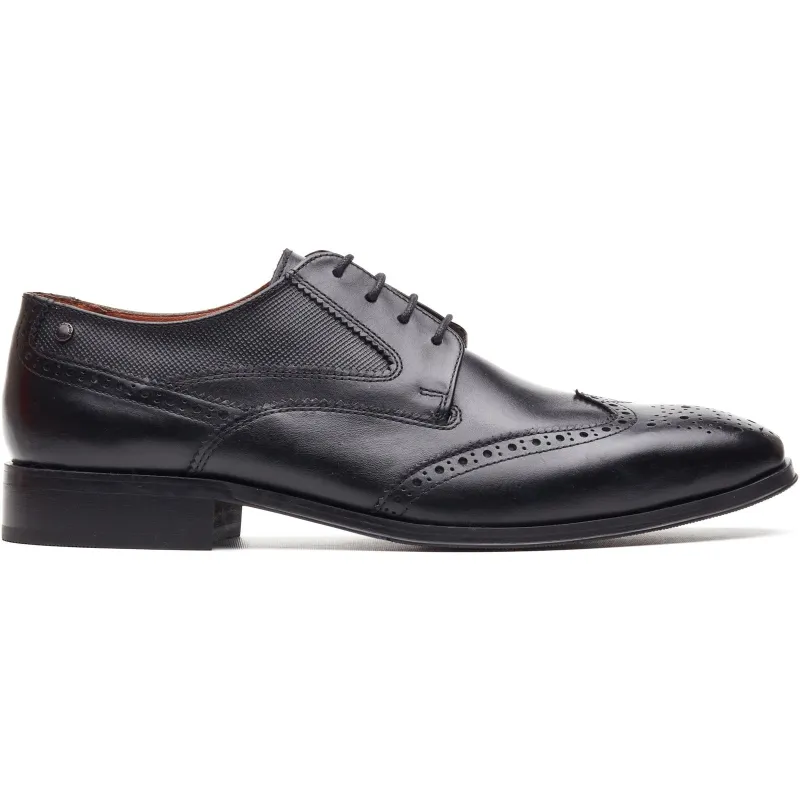 Base London STEEPLE Mens Brogue Shoes Black made by Base London