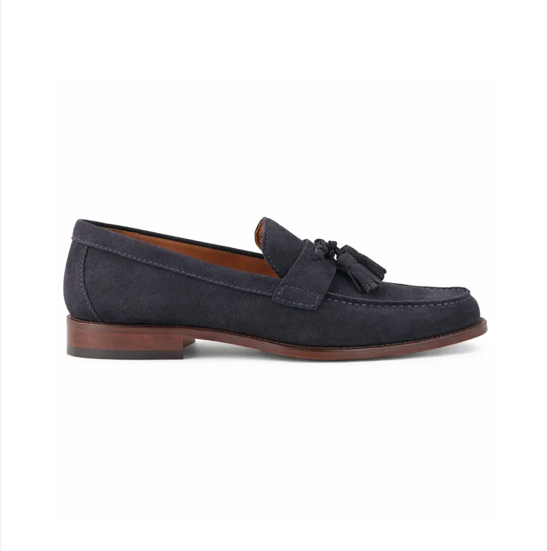 Base London FLINT Mens Loafer Shoes Navy made by Base London