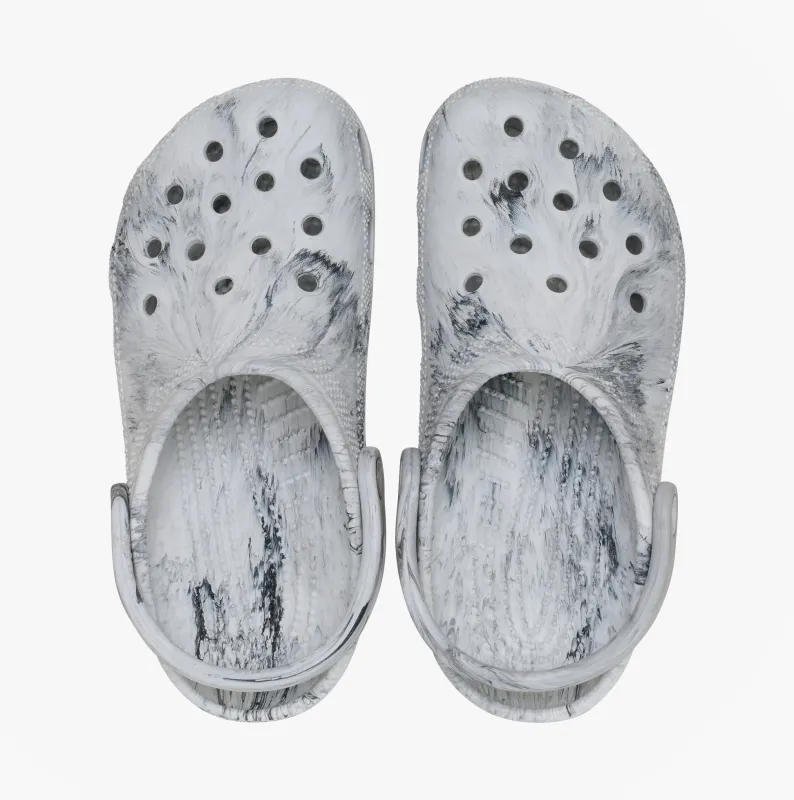 Crocs 211583 WATERCOLOR MARBLED Womens Clogs Grey Swirl made by Crocs