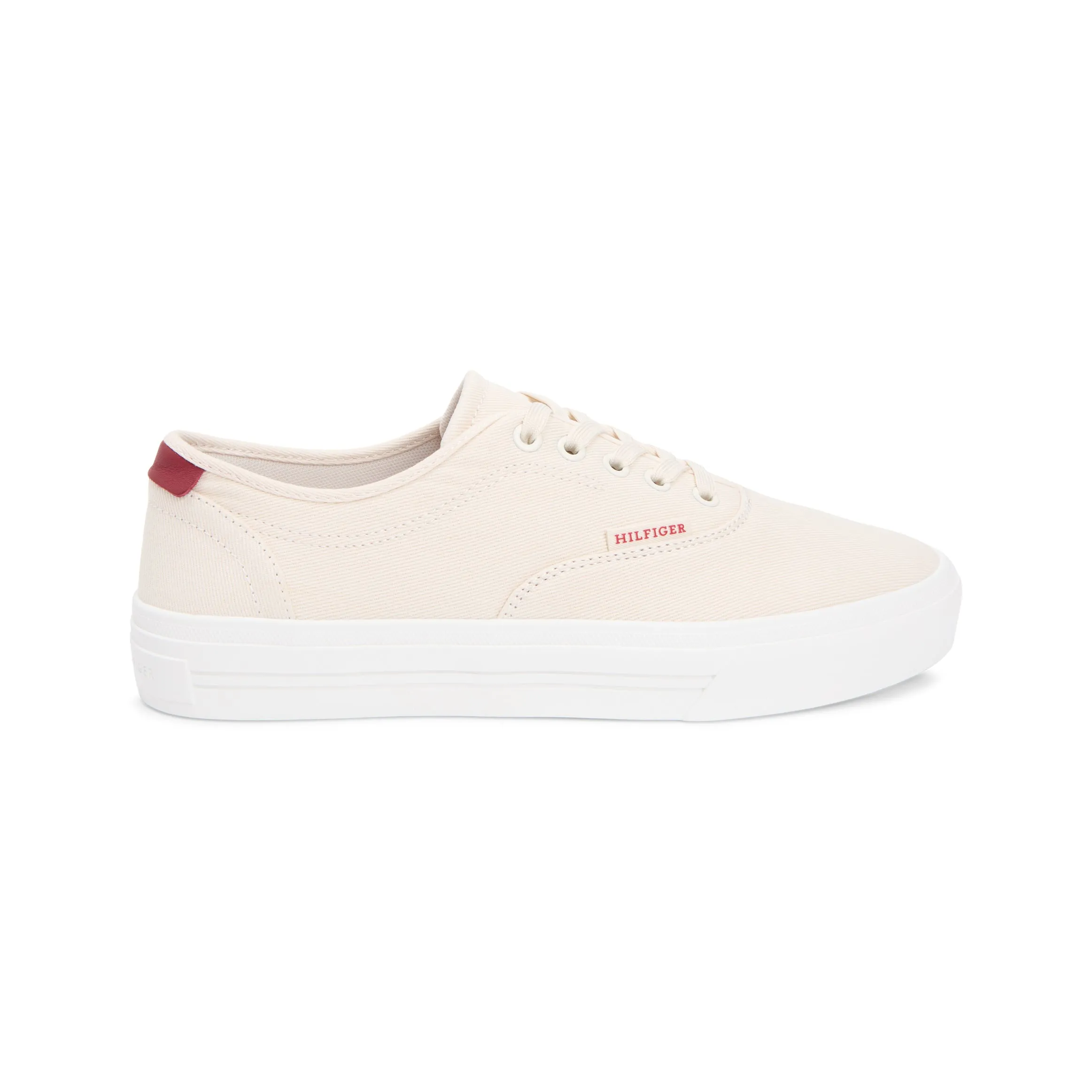 Tommy Hilfiger VULC CUP Mens Canvas Trainers Soft Cream sold by Shuperb