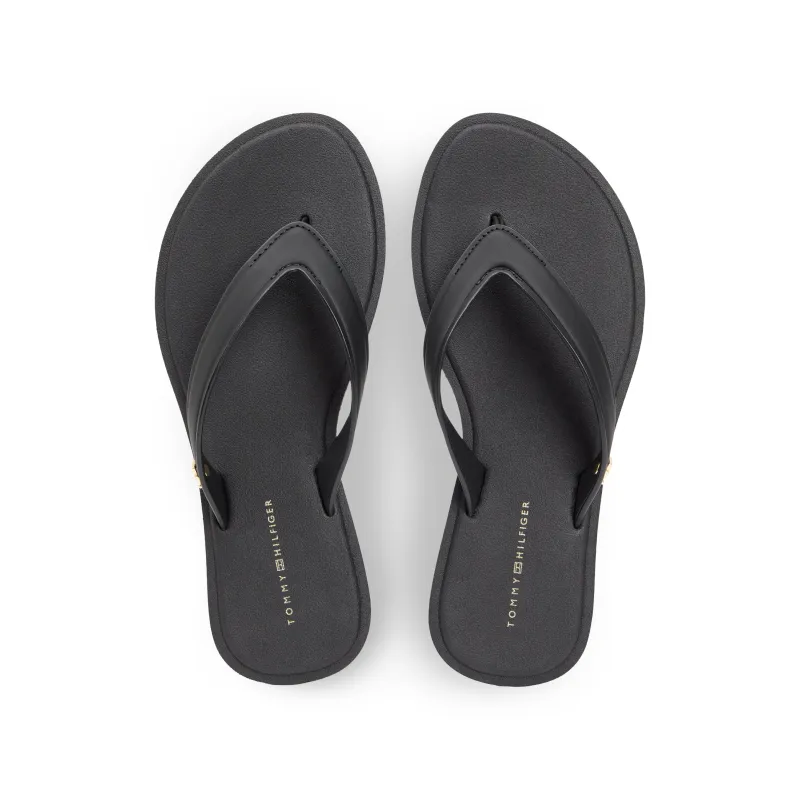 Tommy Hilfiger SCANDI PREMIUM Womens Toe ring Sandals Black made by Tommy Hilfiger