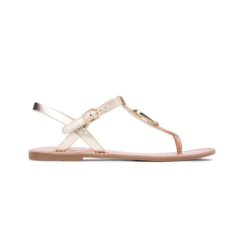 Tommy Hilfiger LEATHER THONG Sandals Womens Thong Sandals Gold made by Tommy Hilfiger