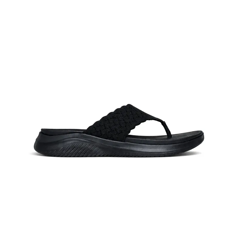 Skechers ULTRA FLEX 3.0 SANDAL-RHYTHM Womens Toe-Post Sandals Black made by Skechers