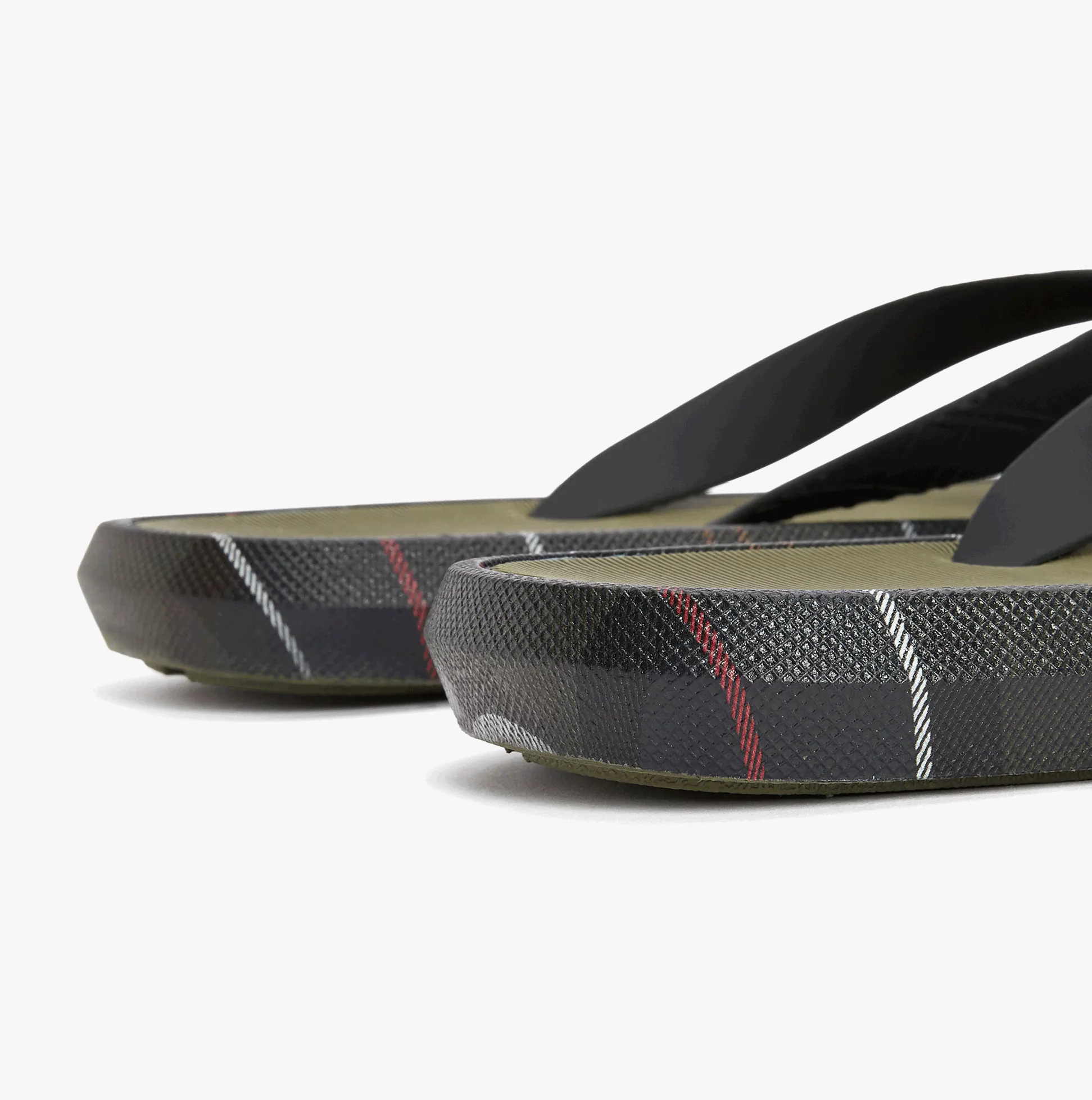 Barbour OAKDALE Mens Toe-Post Sandals Olive/Classic Tartan sold by Shuperb product image thumbnail 3