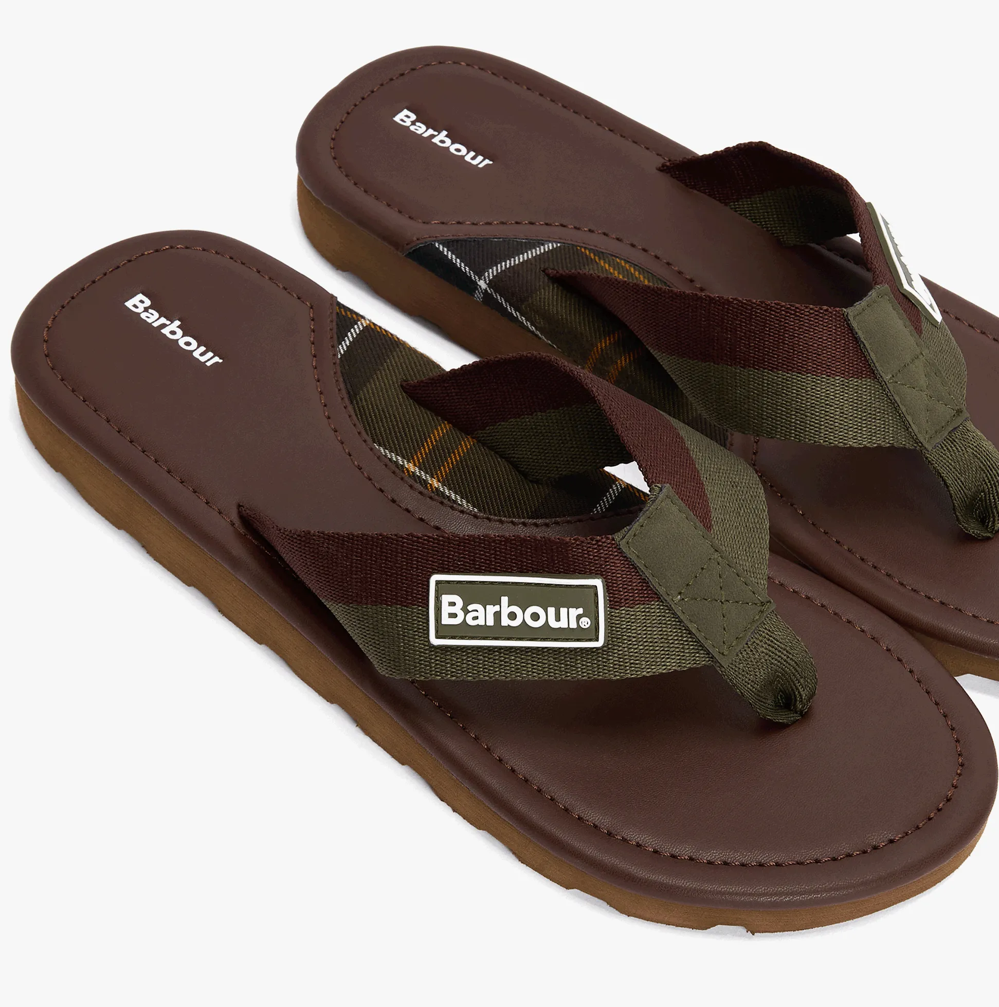 Barbour HARKER Mens Toe-Post Sandals Choc/Olive sold by Shuperb product image thumbnail 3