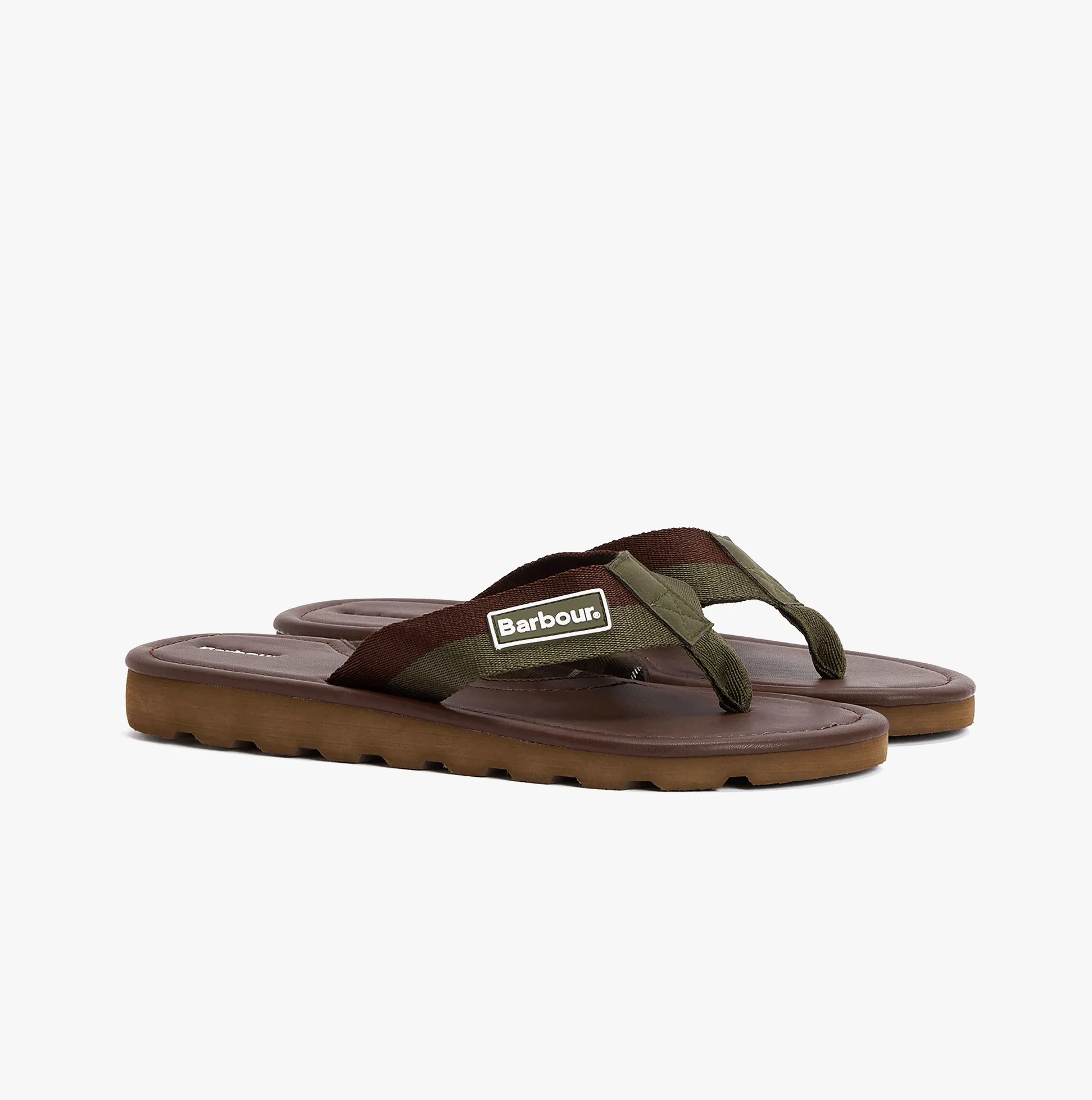 Barbour HARKER Mens Toe-Post Sandals Choc/Olive sold by Shuperb product image thumbnail 2