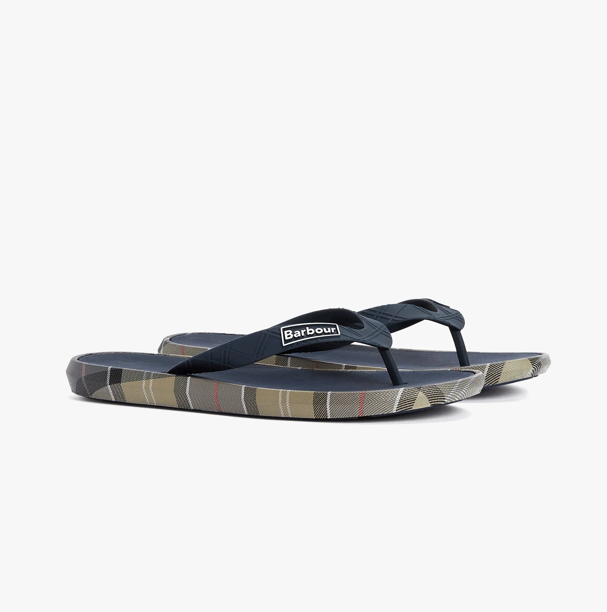 Barbour OAKDALE Mens Toe-Post Sandals Navy/Dress Tartan sold by Shuperb product image thumbnail 5