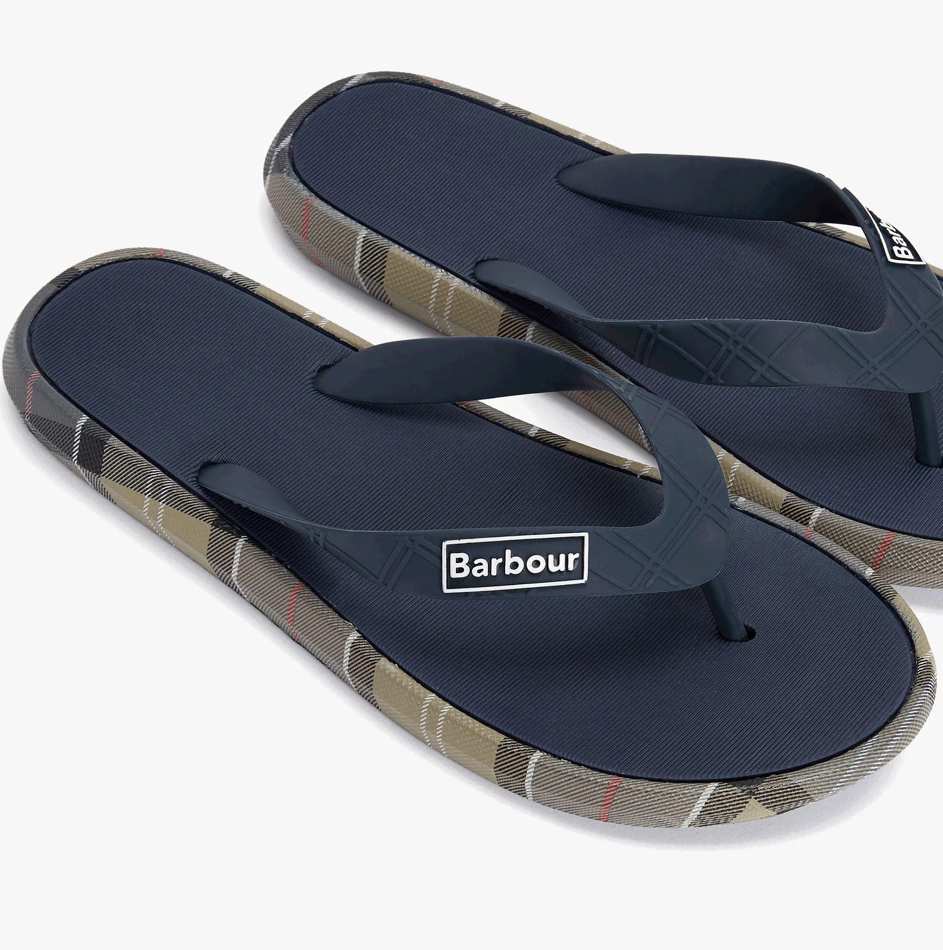 Barbour OAKDALE Mens Toe-Post Sandals Navy/Dress Tartan sold by Shuperb product image thumbnail 3