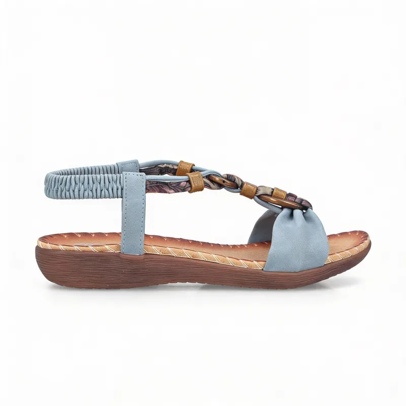 Rieker V7568 Womens Ankle Strap Sandals Blue made by Rieker