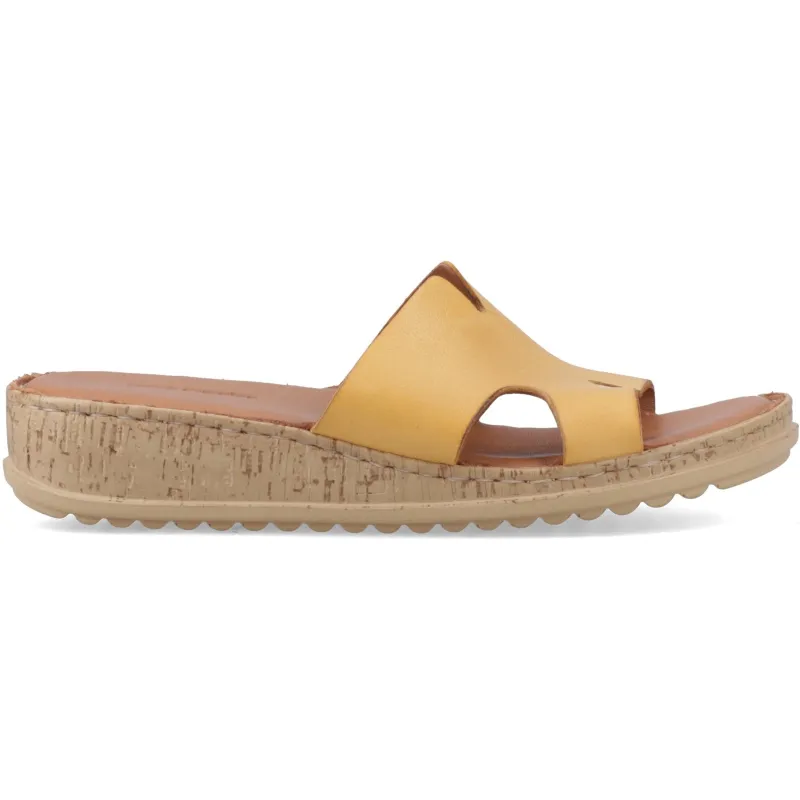 Hush Puppies ELOISE Womens Mules Sandals Mustard made by Hush Puppies