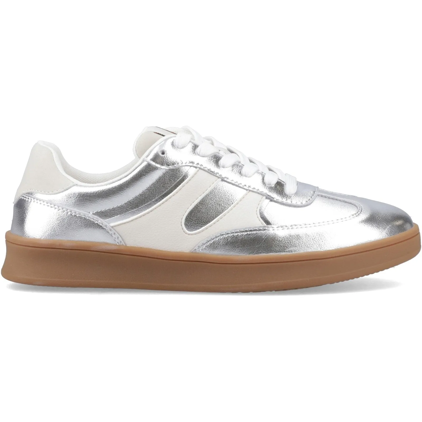 Hush Puppies MAURA Womens Casual Trainers Silver sold by Shuperb