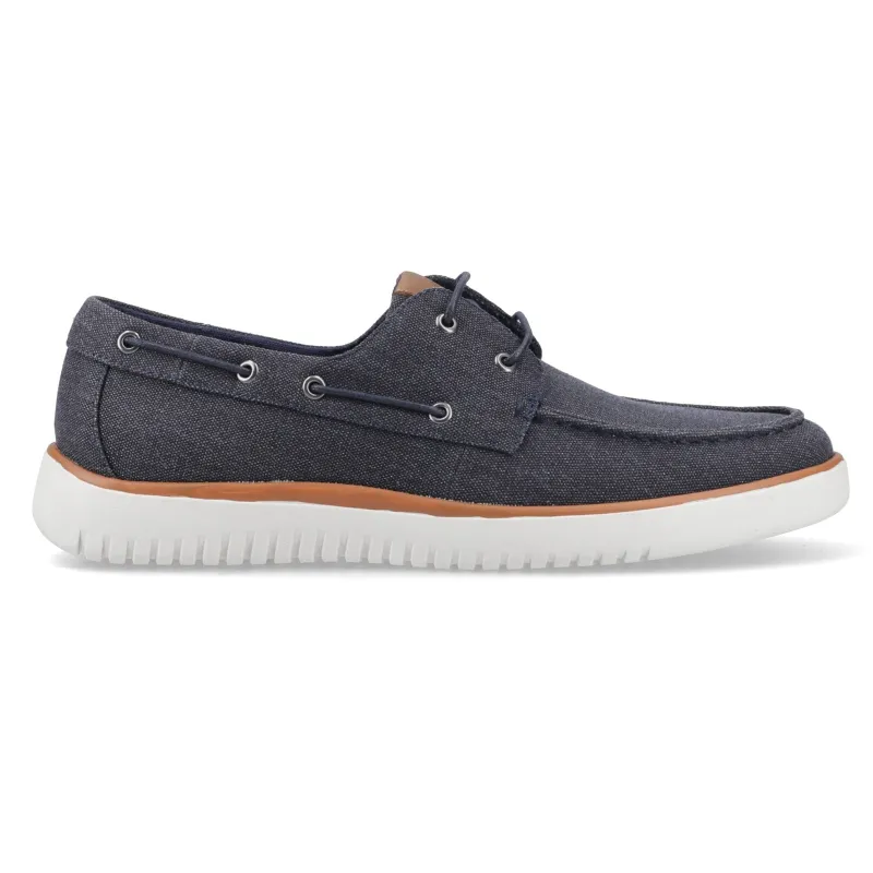 Hush Puppies DANIEL CANVAS BOAT SHOE Mens Casual Shoes Navy made by Hush Puppies