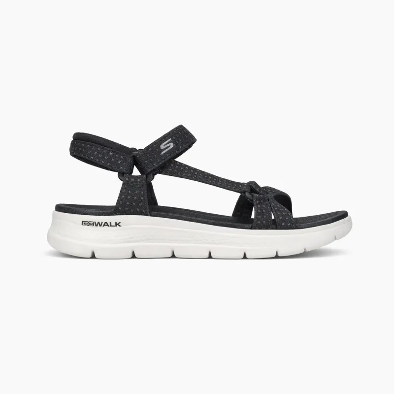 Skechers GO WALK FLEX SANDAL - SUBLIME Womens Ankle Strap Sandals Black/White made by Skechers