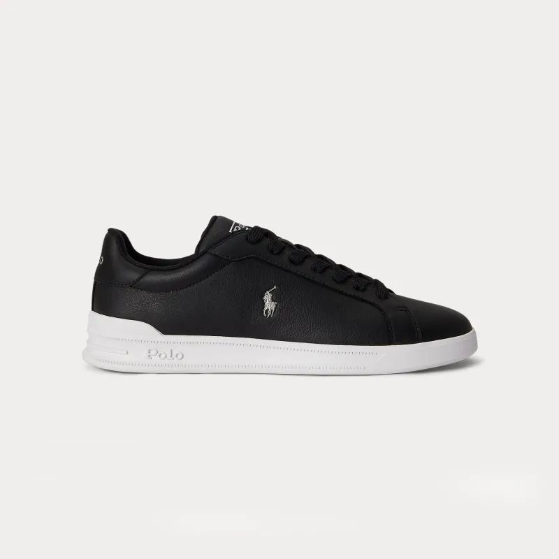 Polo Ralph Lauren HRT CRT II Mens Court Trainers Black/Silver made by Polo by Ralph Lauren