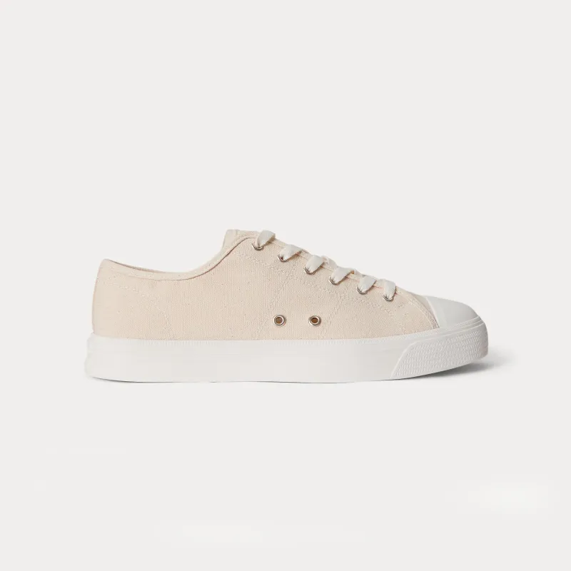 Polo Ralph Lauren AYERS LOW Mens Canvas Trainers Cream made by Polo by Ralph Lauren