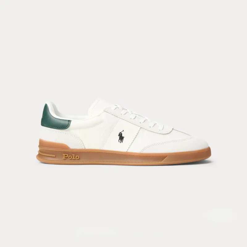 Polo Ralph Lauren HRT AERA PP Mens Court Trainers Bianco/College Green made by Polo by Ralph Lauren