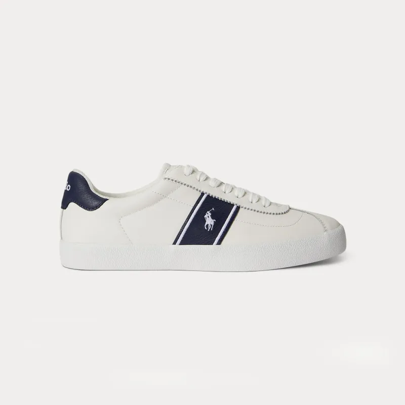 Polo Ralph Lauren COURT VLC PP Mens Court Trainers Deckwash White/Navy made by Polo by Ralph Lauren