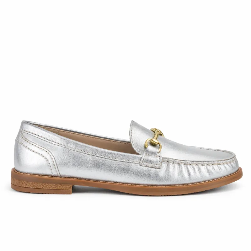 Cipriata NICOLOSA Womens Loafer Shoes Silver made by Shuperb
