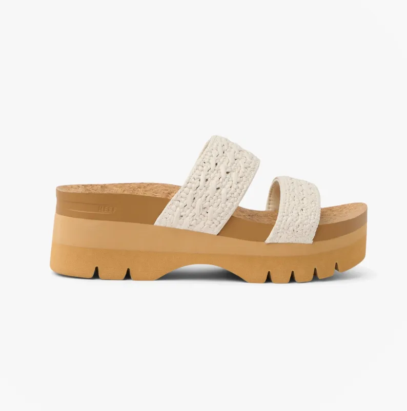 Reef CUSHION VISTA Womens Cross Strap Sandals Vintage Tan Textile made by Reef