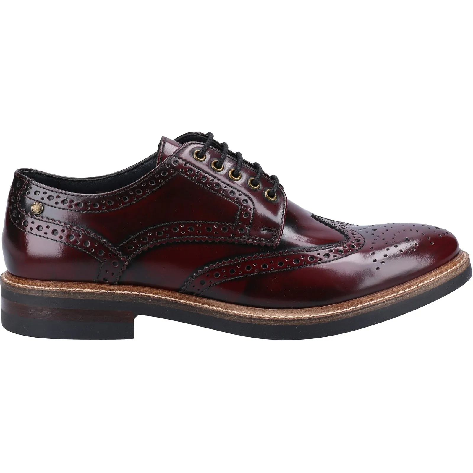 Base London WOBURN EXCEL Mens Brogue Shoes Wine sold by Shuperb