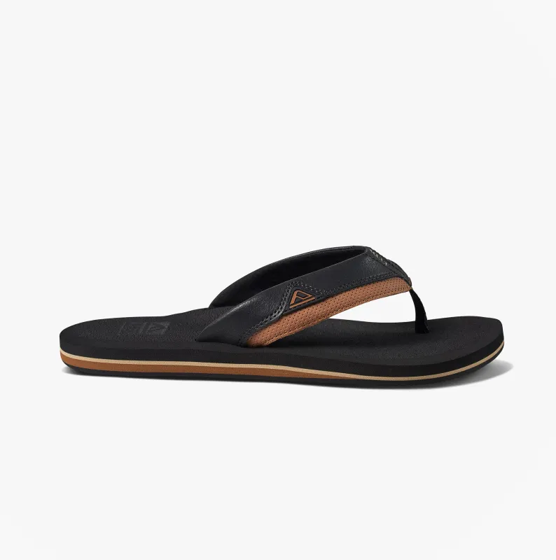 Reef CUSHION DAWN Mens Toe-Post Sandals Black/Tan made by Reef