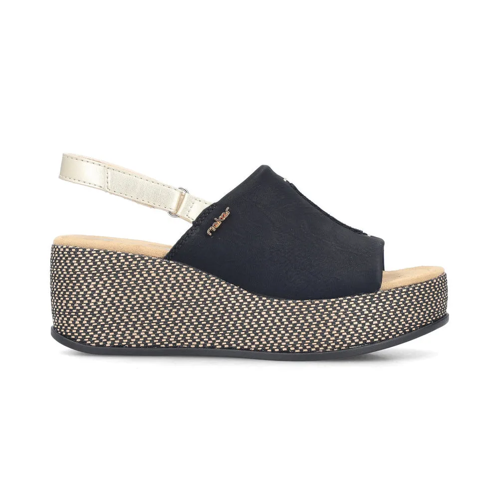 Rieker 69460 Womens Slingback Sandals Black sold by Shuperb