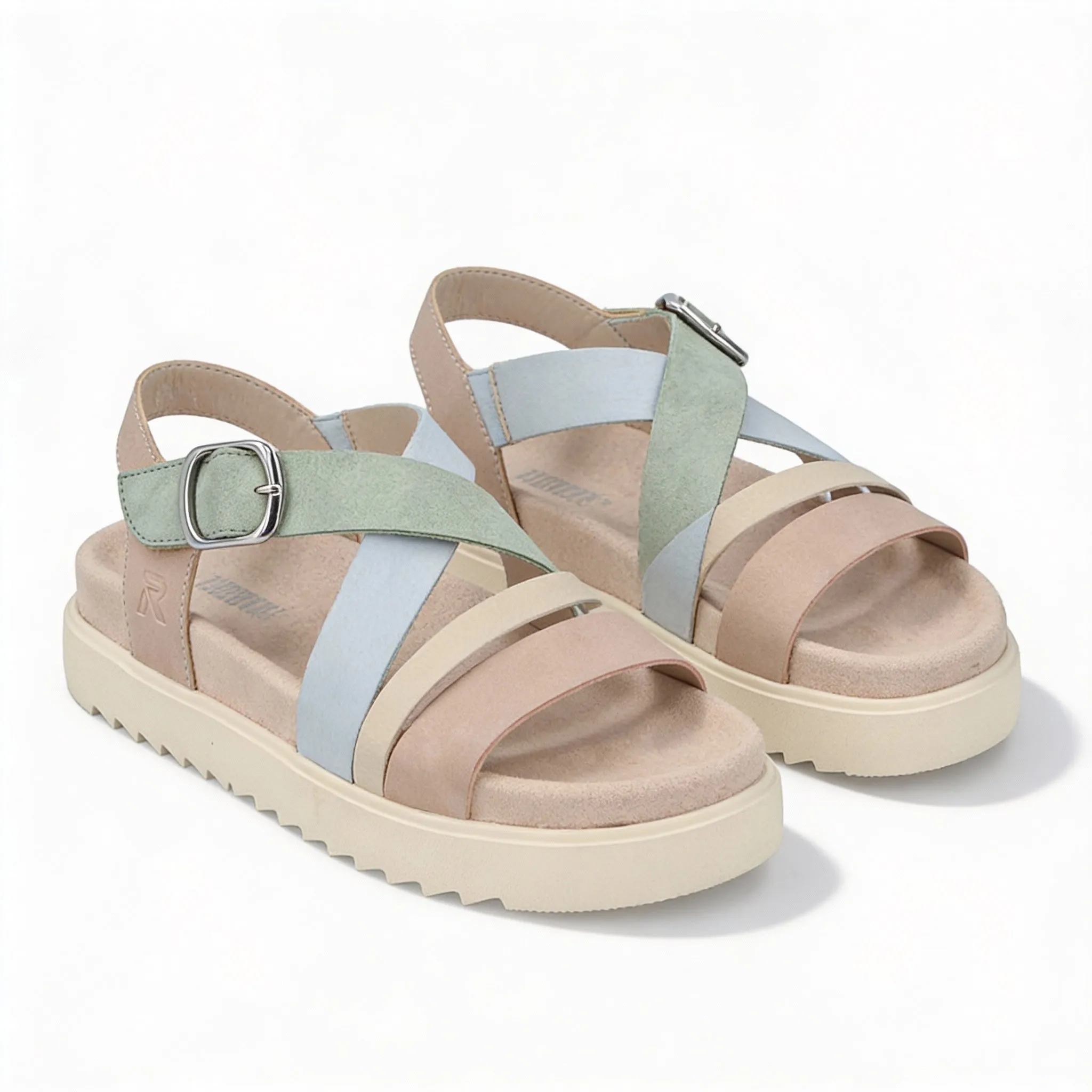 Rieker V5663 Womens Ankle Strap Sandals Beige Multi sold by Shuperb product image thumbnail 2