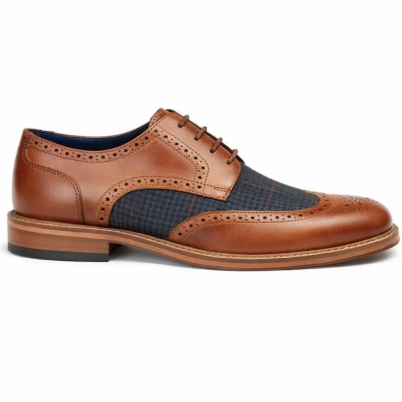 Mens 4 Eyelet Wing Brogue Oxford Tan made by Shuperb