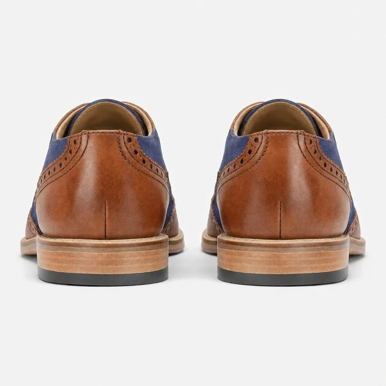 M461LT Mens 5 Eyelet Brogue Oxford Shoes Tan/Navy sold by Shuperb product image thumbnail 4