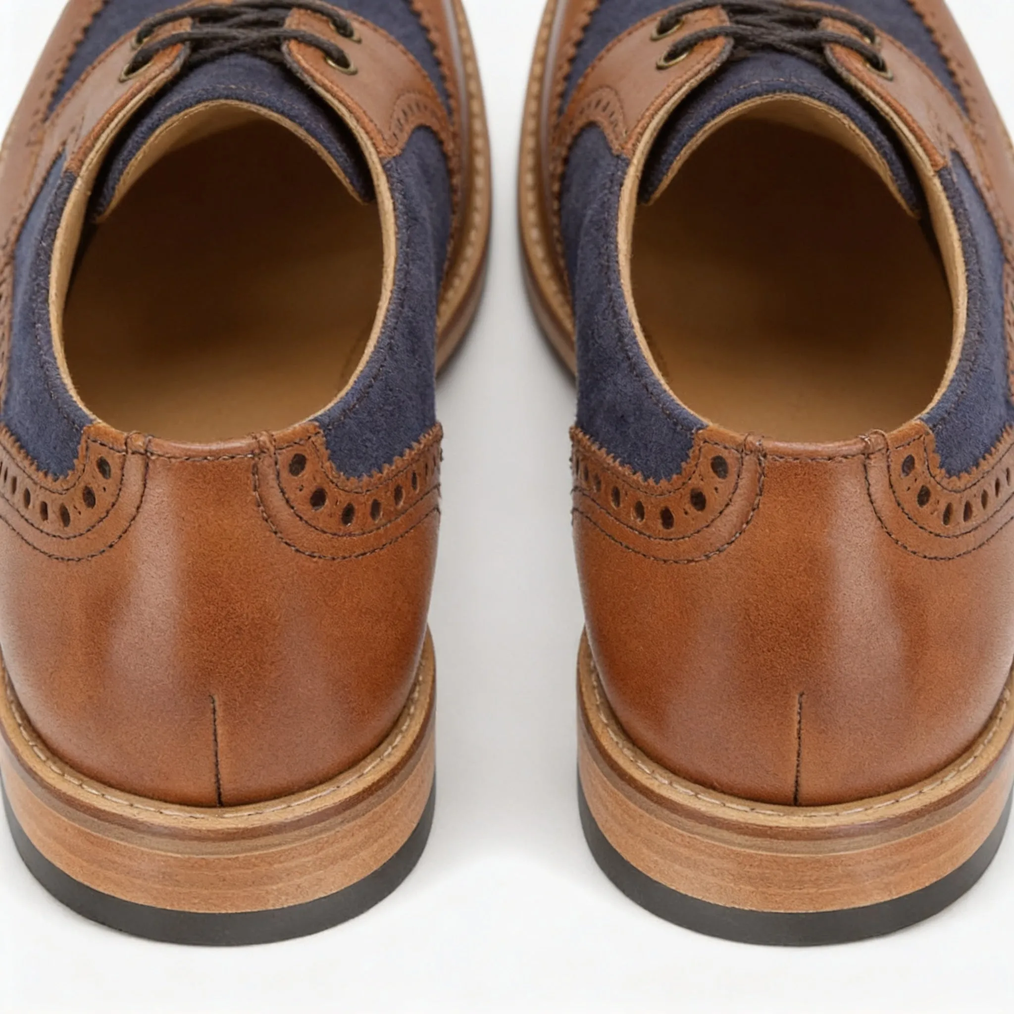 M461LT Mens 5 Eyelet Brogue Oxford Shoes Tan/Navy sold by Shuperb product image thumbnail 5