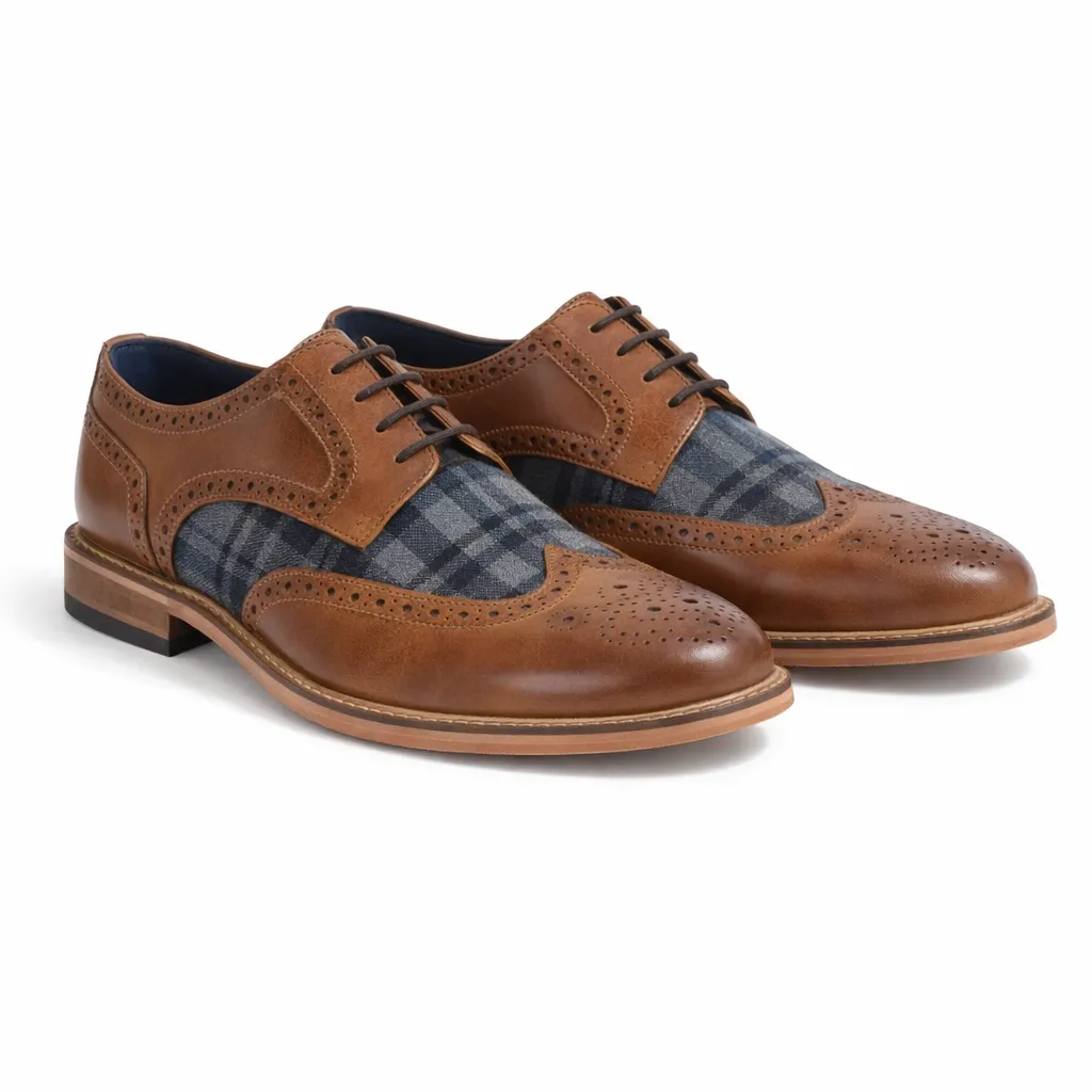 Roamers M034 Mens Brogue Shoes Tan sold by Shuperb product image thumbnail 3