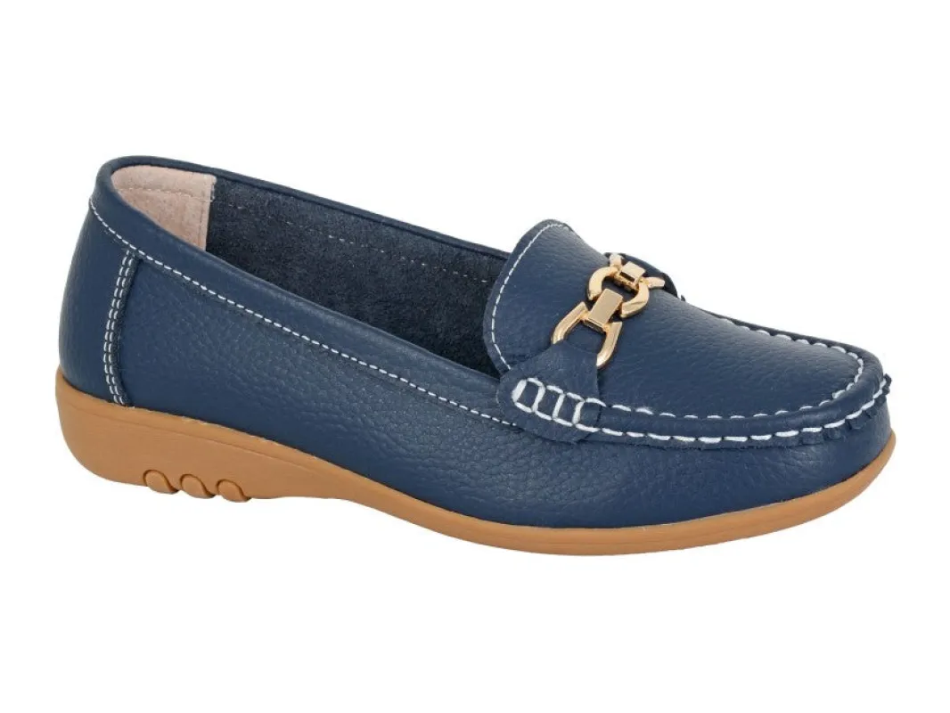 Ladies Loafers Navy Blue made by Shuperb