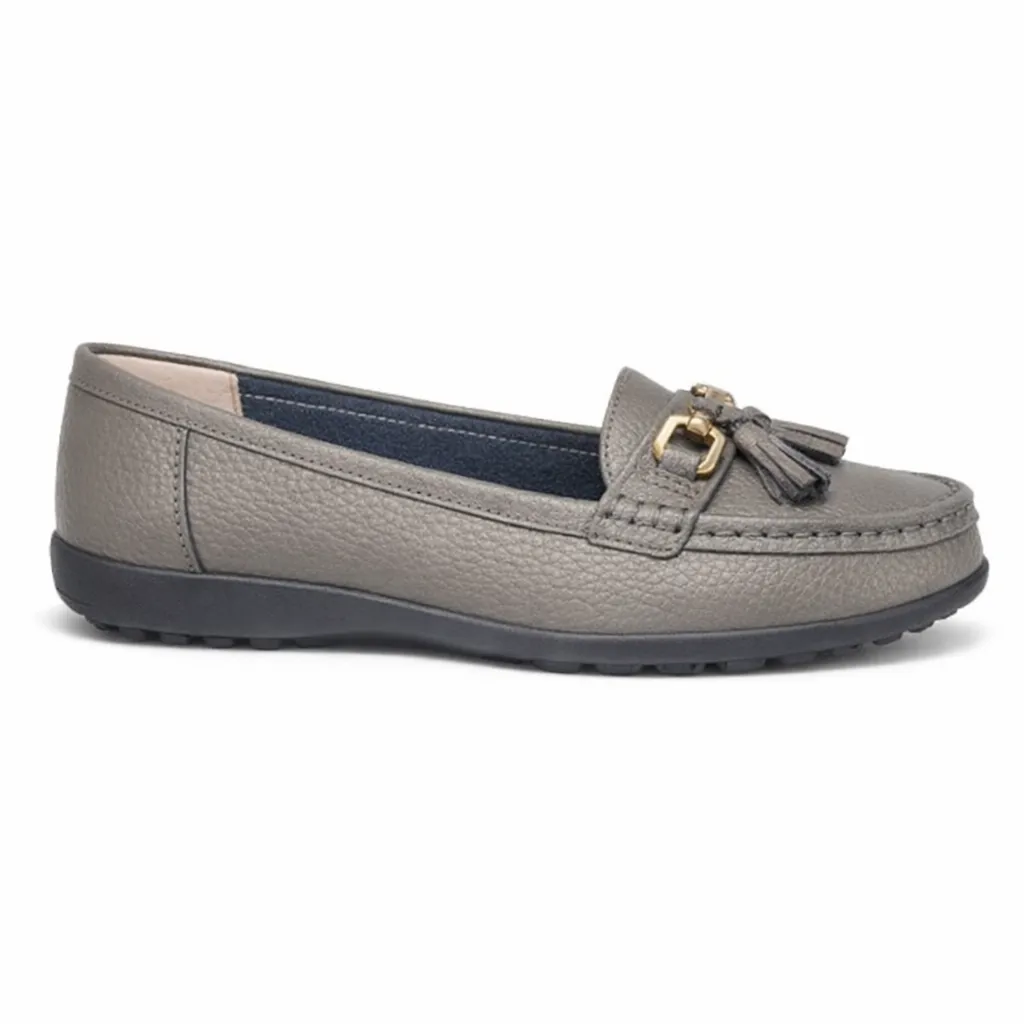 Ladies Loafers Pewter Metallic sold by Shuperb