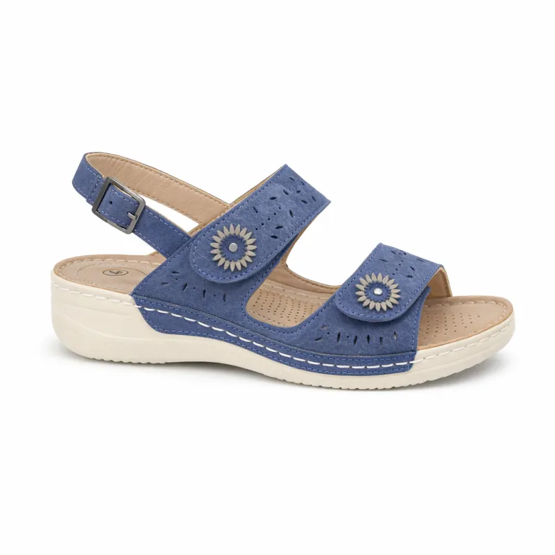 Ladies Sandals Navy Blue made by Shuperb