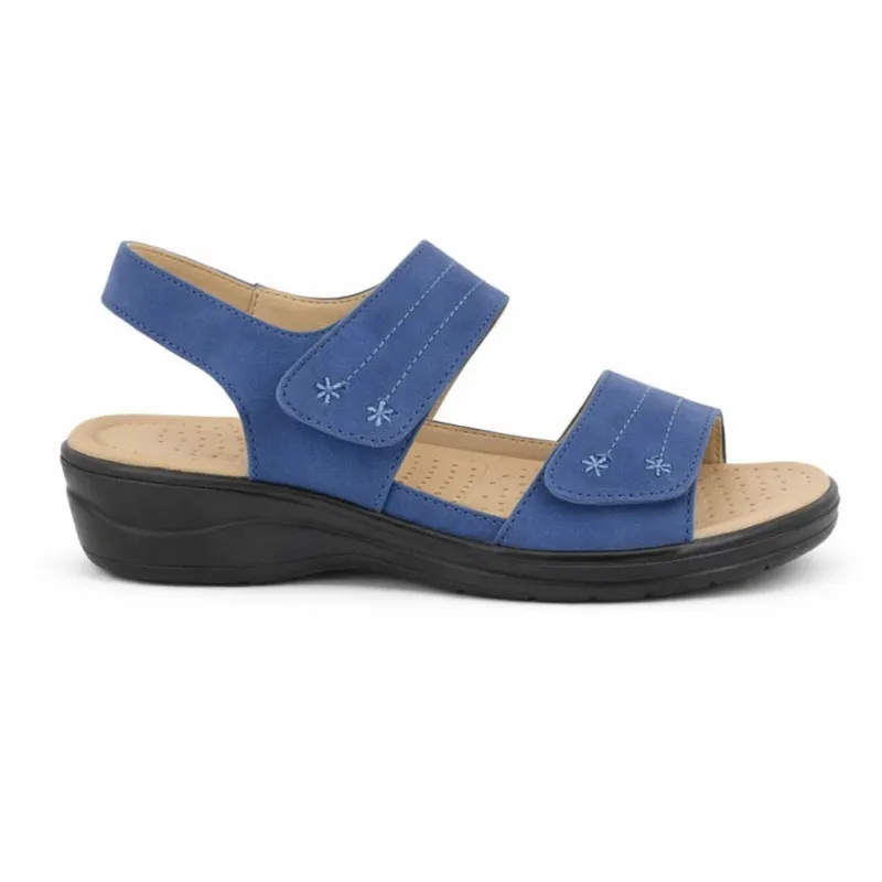 Ladies Sandals Navy Blue made by Shuperb
