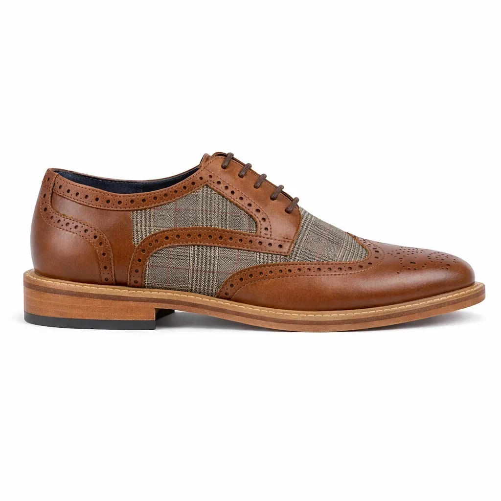 Roamers M072 Mens Brogue Shoes Tan sold by Shuperb