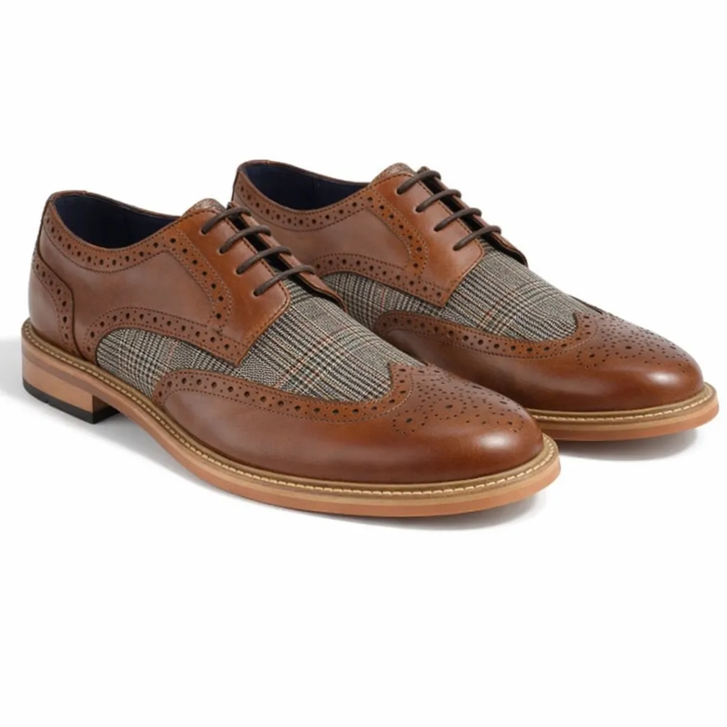 Roamers M072 Mens Brogue Shoes Tan sold by Shuperb product image thumbnail 2
