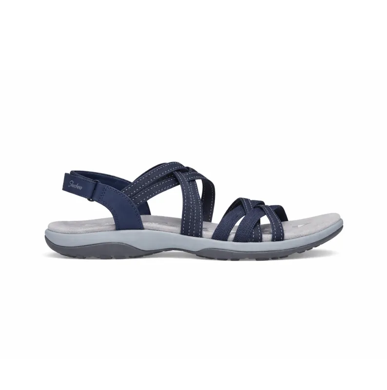 Skechers REGGAE SLIM - SUMMER GETAWAY Womens Cross Strap Sandals Navy made by Skechers