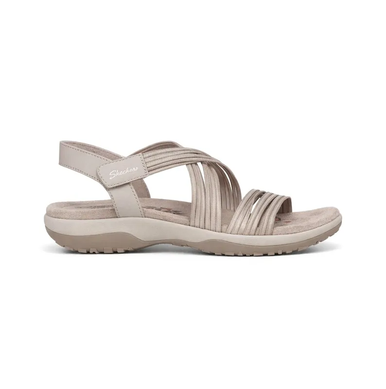 Skechers REGGAE SLIM - SUNNYSIDE 2.0 Womens Cross Strap Sandals Taupe made by Skechers