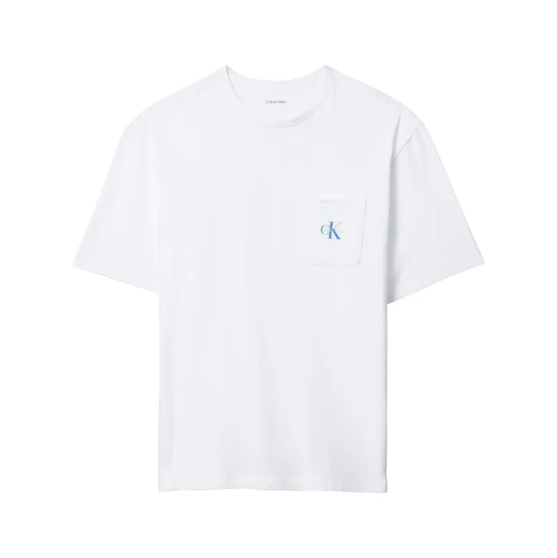 Calvin Klein MONOGRAM S/S CREW NECK Mens T-Shirt Classic White made by Calvin Klein