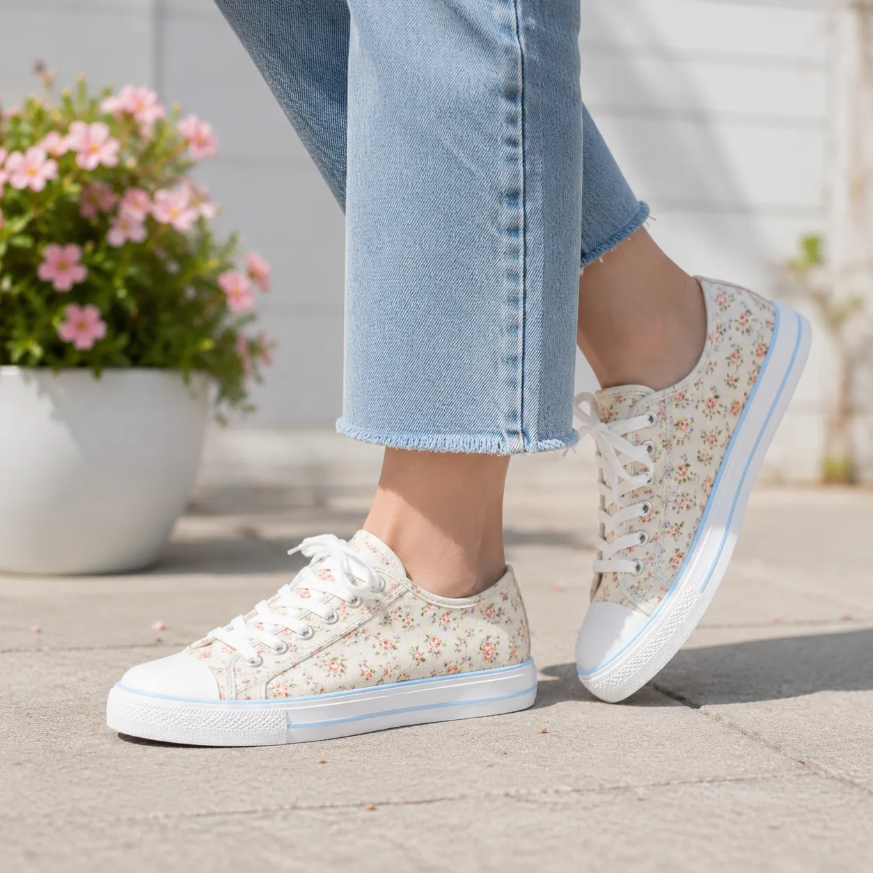 DEK EMILY Womens Casual Shoes Light Grey Floral sold by Shuperb product image thumbnail 2