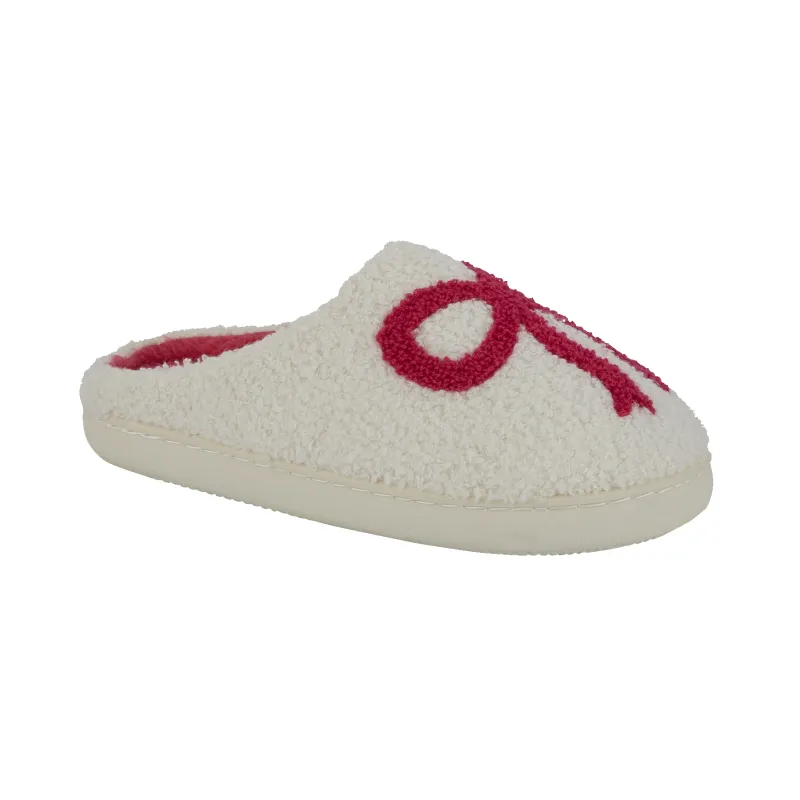 Jo & Joe BOW Womens Mule Slippers Cream made by Shuperb