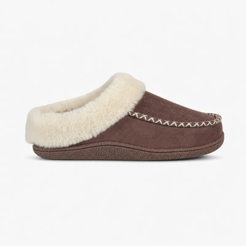 Jo & Joe ALNWICK Womens Moccasin Slippers Chocolate made by Shuperb