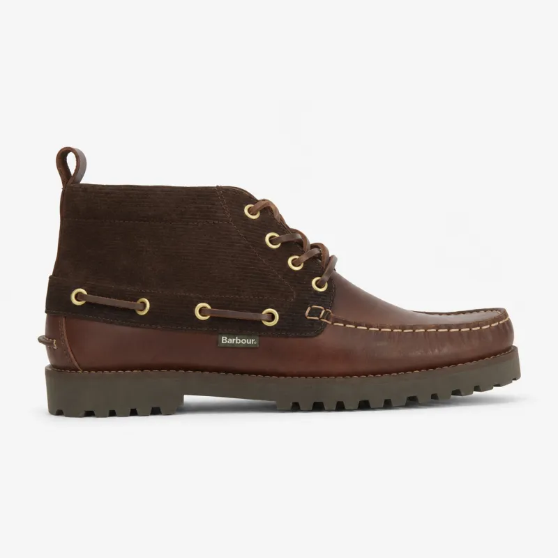 Barbour HARLE MID Mens Chukka Boots Dark Brown/Cord made by Barbour