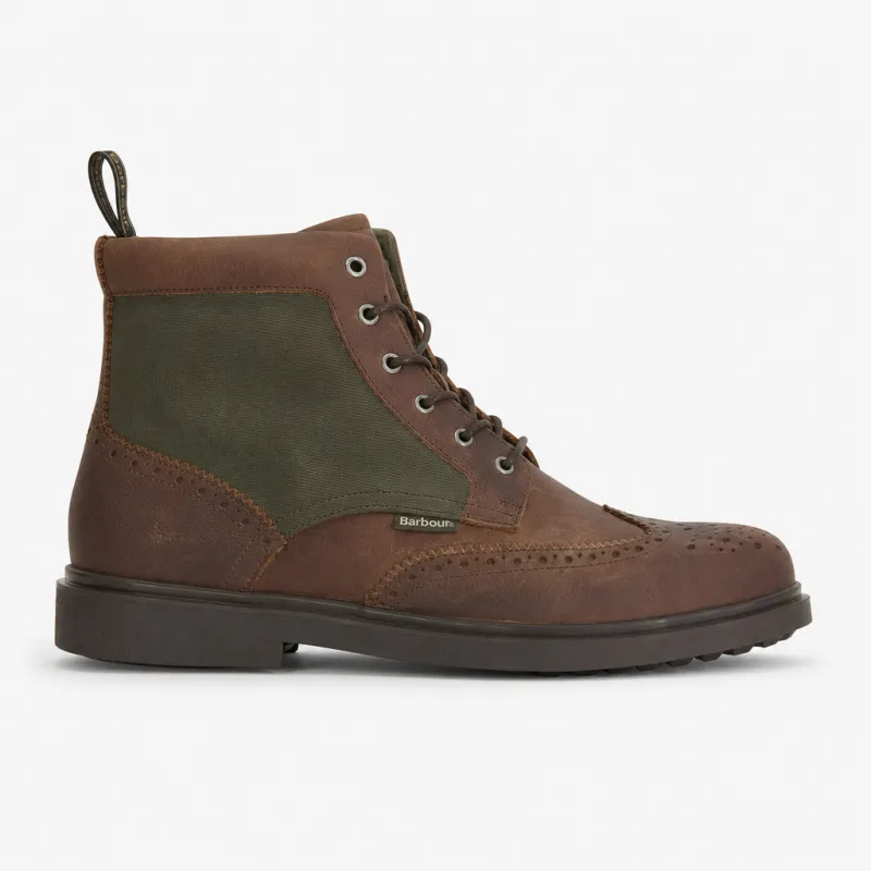 Barbour BARMOOR BROGUE Mens Ankle Boots Dark Brown made by Barbour