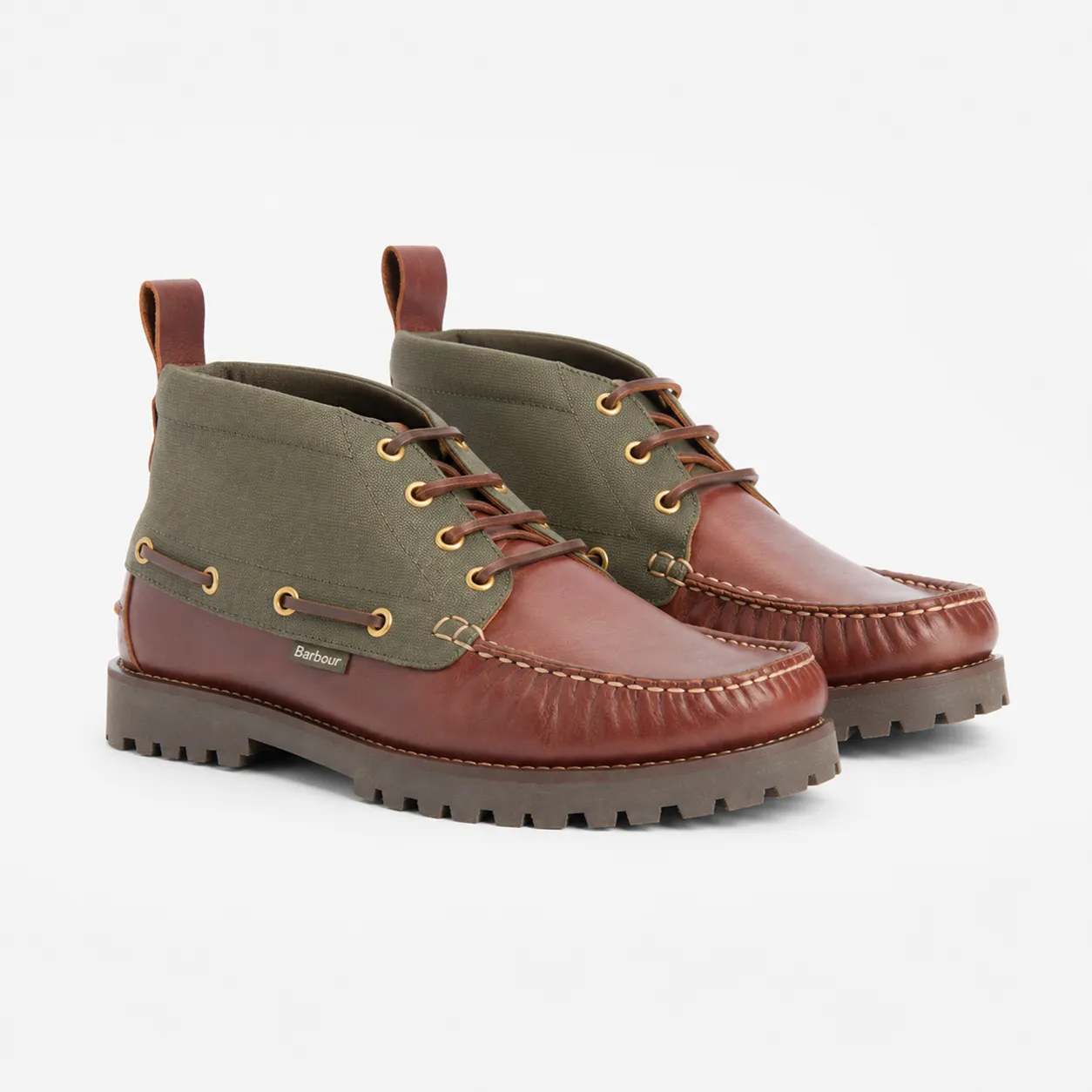 Barbour HARLE MID Mens Chukka Boots Mahogany/Olive sold by Shuperb product image thumbnail 2
