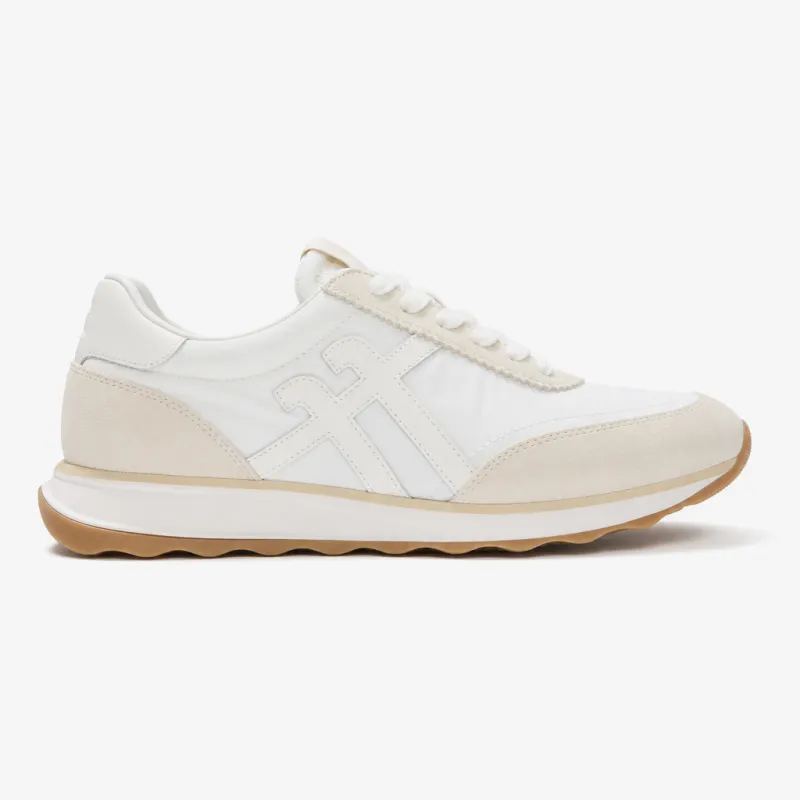 FitFlop RETRO-Q FF FABRIC/SUEDE Womens Casual Trainers Urban White Mix made by Fitflop