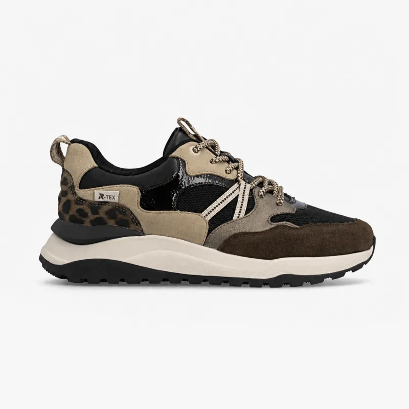 Rieker W2501 Womens Casual Trainers Black/Brown made by Rieker