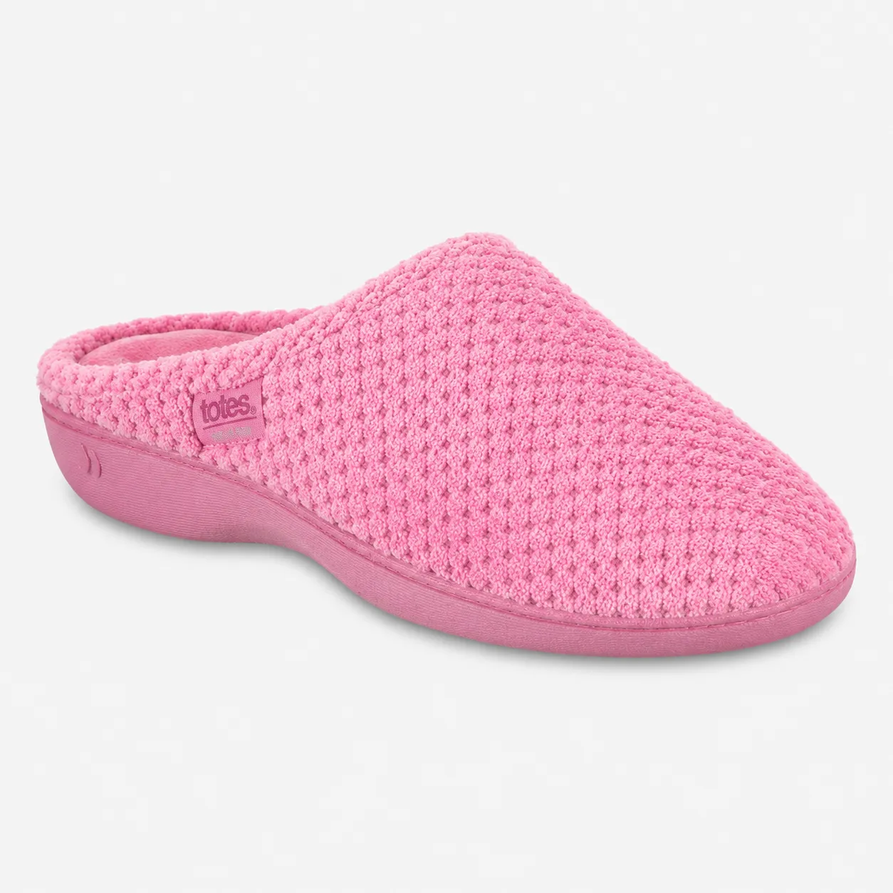 Totes Isotoner POPCORN TERRY MULE SLIPPERS Womens Mules Pink sold by Shuperb product image thumbnail 3