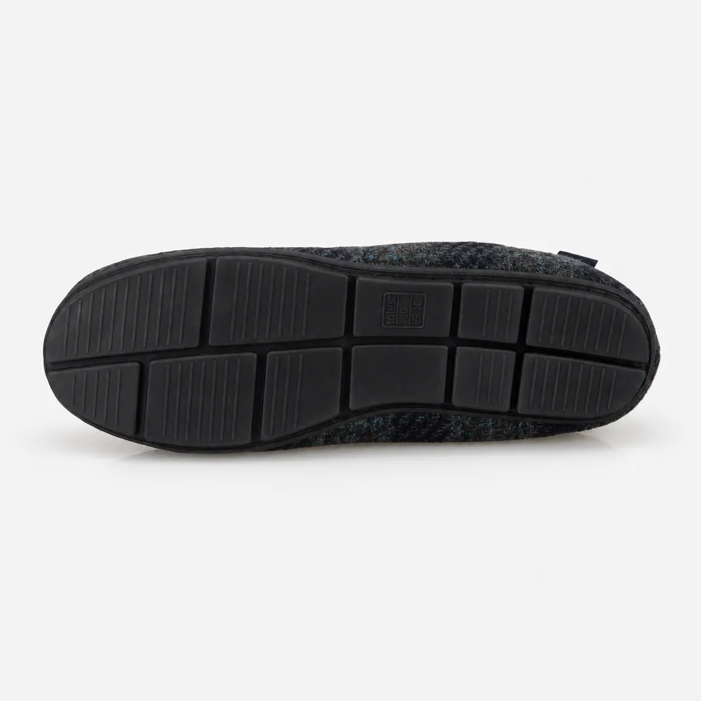 Totes Toasties CHECK MOCCASIN WITH CURLY FUR LINING Mens Moccasins Navy Check sold by Shuperb product image thumbnail 5